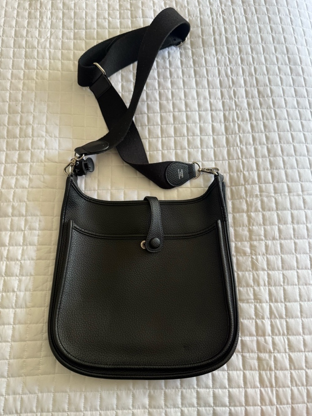 Black Leather Crossbody Shoulder Bag